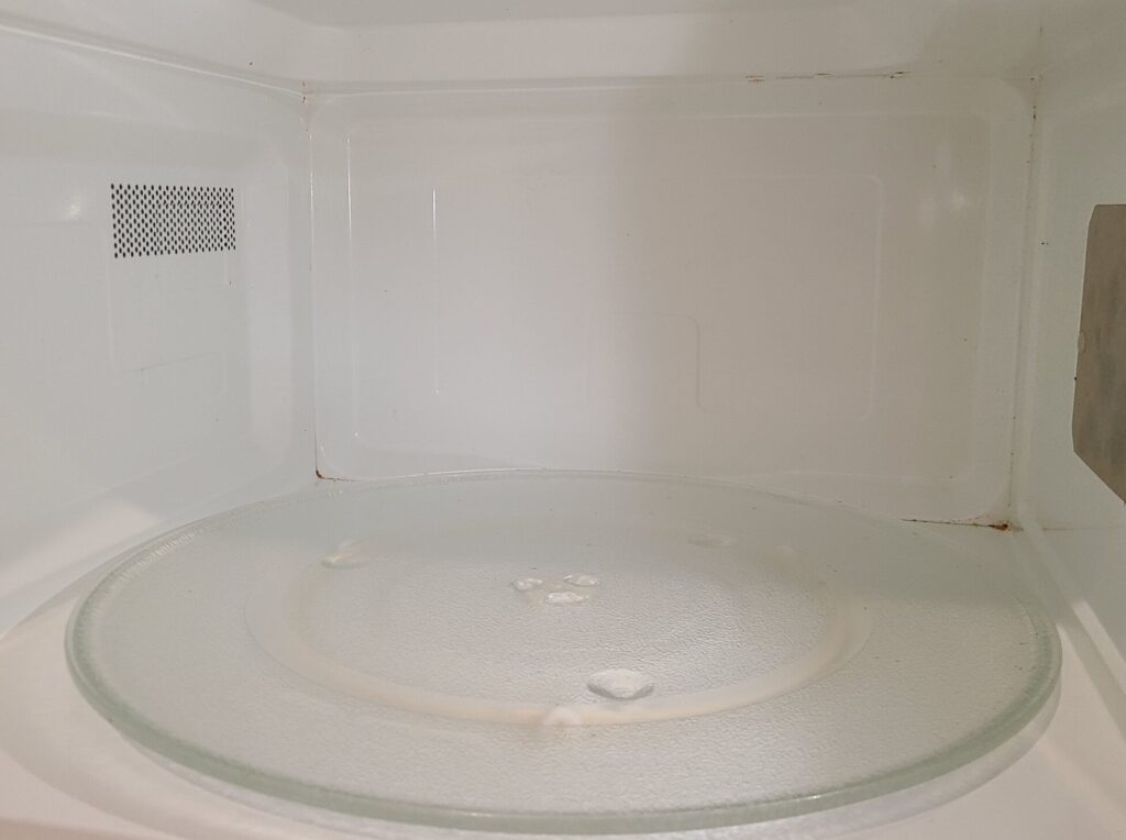 Results of a microwave cleaning