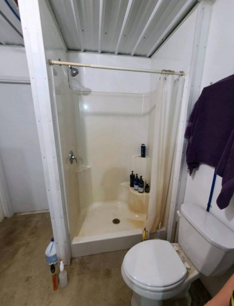 Before photo of a very gross shower