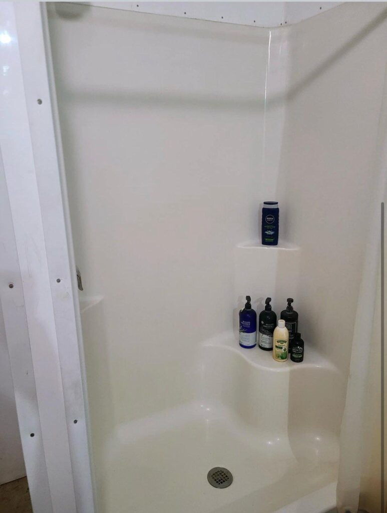 After cleaning the shower and making it look super clean